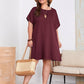 Women's Fashion Solid Color Spoon Collar Batwing Sleeve Dress