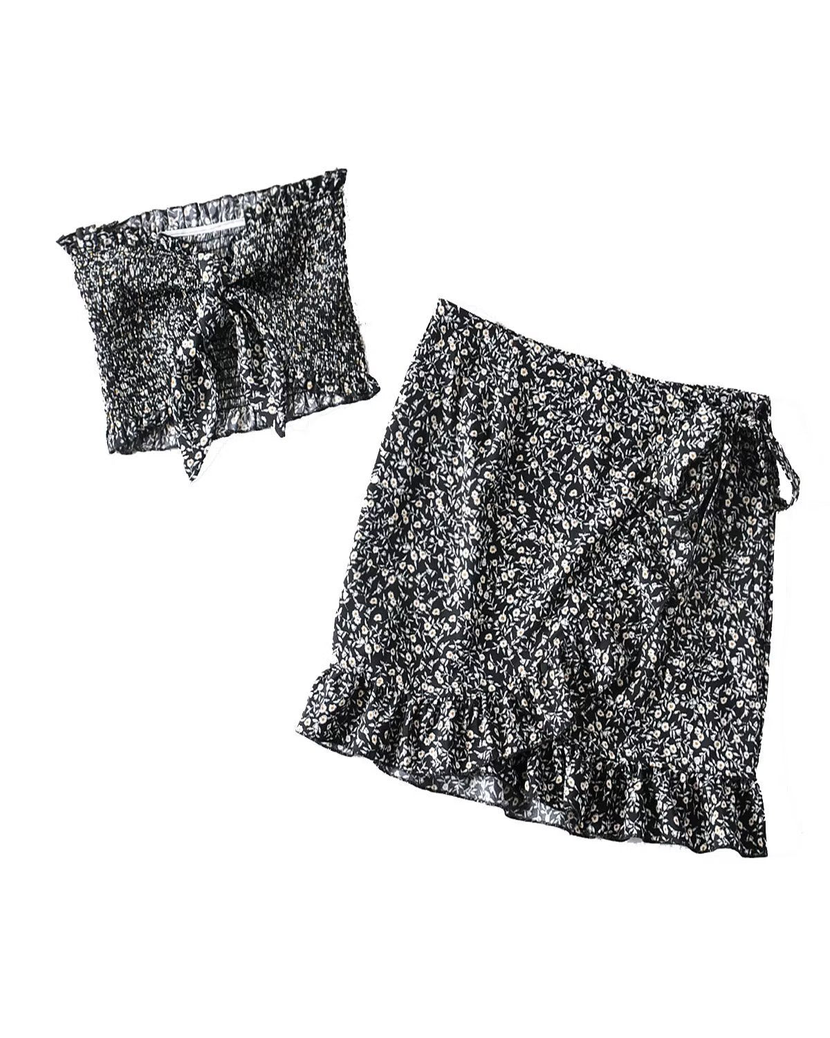 European And American Style Women's Clothing French Strap Tank-top Skirt Suit