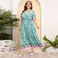 Loose V-neck High Waist Dress