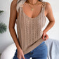 Spring And Summer Leisure Metal Buckle V-neck Hollow Top