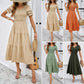 Independent Station Cross-border Foreign Trade Temperament Short Sleeve V-neck Dress