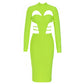 Retro Back Hollow-out Slit Slim-fitting Long Sleeve Dress