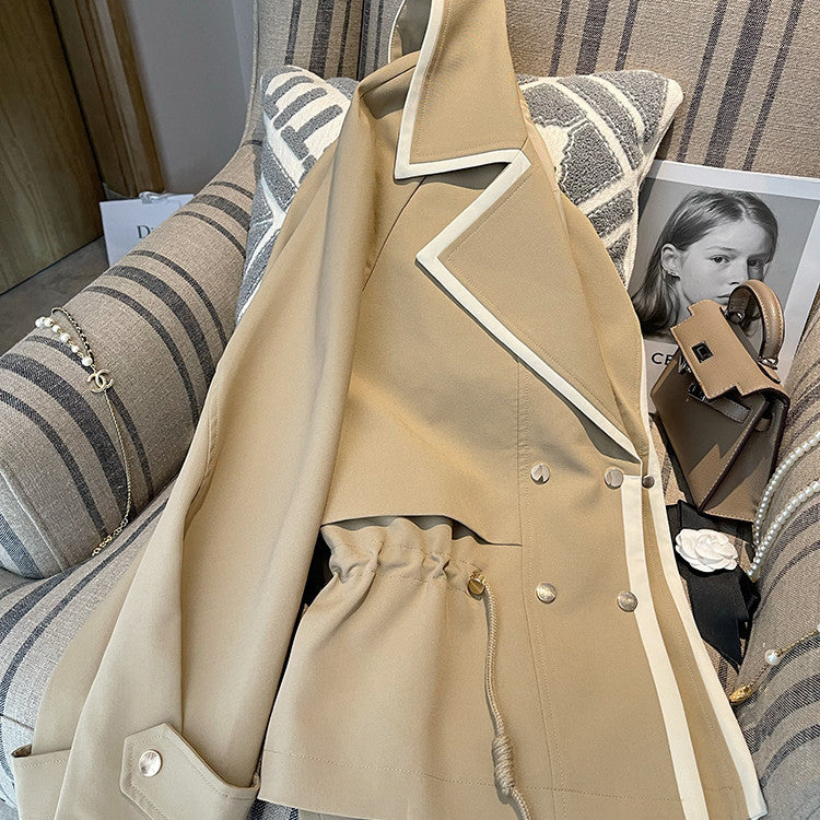 New Style Large Lapel Short Windbreaker Coat