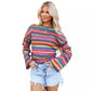 Color Striped Long-sleeved Top Women