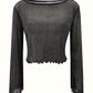 Sequin Gauze Bell Sleeve Casual Women's Clothing