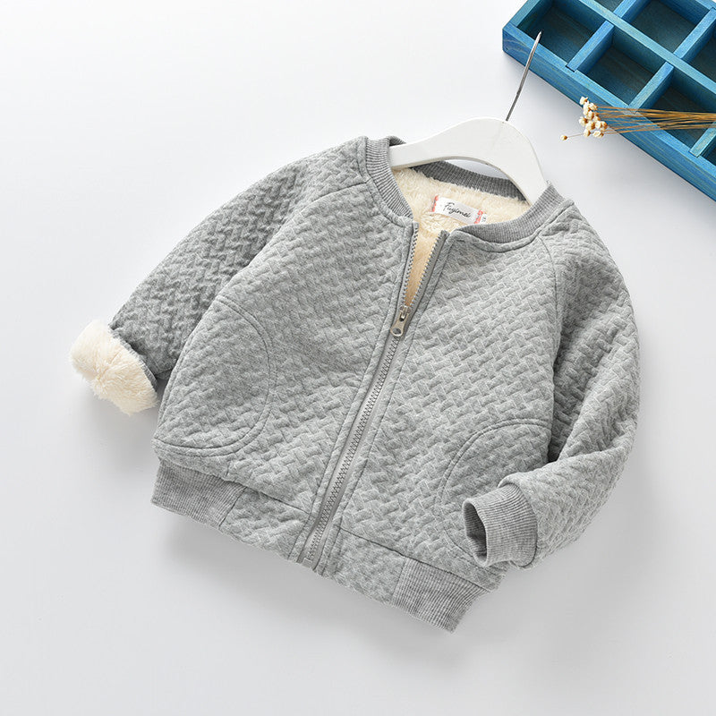 Veste décontractée épaisse doublée en polaire pour fille