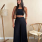Camisole Pleated Loose Wide Leg Pants Two-piece Set