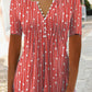 Chemise d'été à manches courtes et col en V pour femme