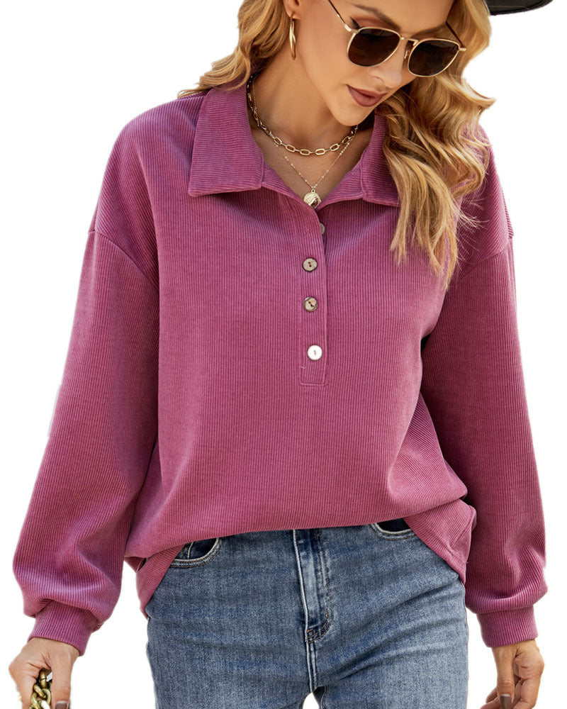 Loose Open Chest Batwing Long Sleeve Lapel Women's Sweater