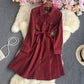 Women's Fashion Temperament Long-sleeved Shirt Dress