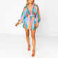 Shirt Slimming Casual Loose Deep V Wide Leg Short Jumpsuit