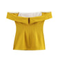 European And American Style Women's Fashion Side Slit Off Shoulder Top Bell-bottom Pants
