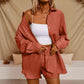 Tatting Cardigan With Shorts Fashion Casual Women's Suit