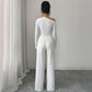 Elegant Style Long Sleeve T-shirt And Straight Pants Two-piece Set Women's Clothing