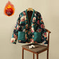 Veste à imprimé floral ethnique, manteau en coton épais doublé polaire, grande taille, vêtements pour femmes