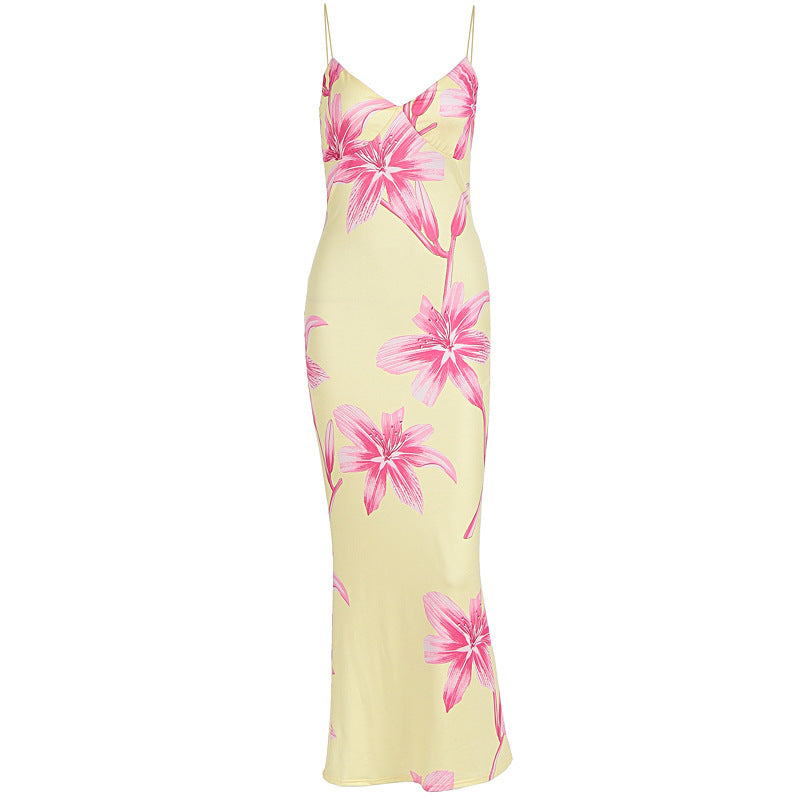 V-neck Mid Waist Fashionable Dress