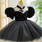 Girl's Flounced Sleeve Dot Mesh Princess Dress