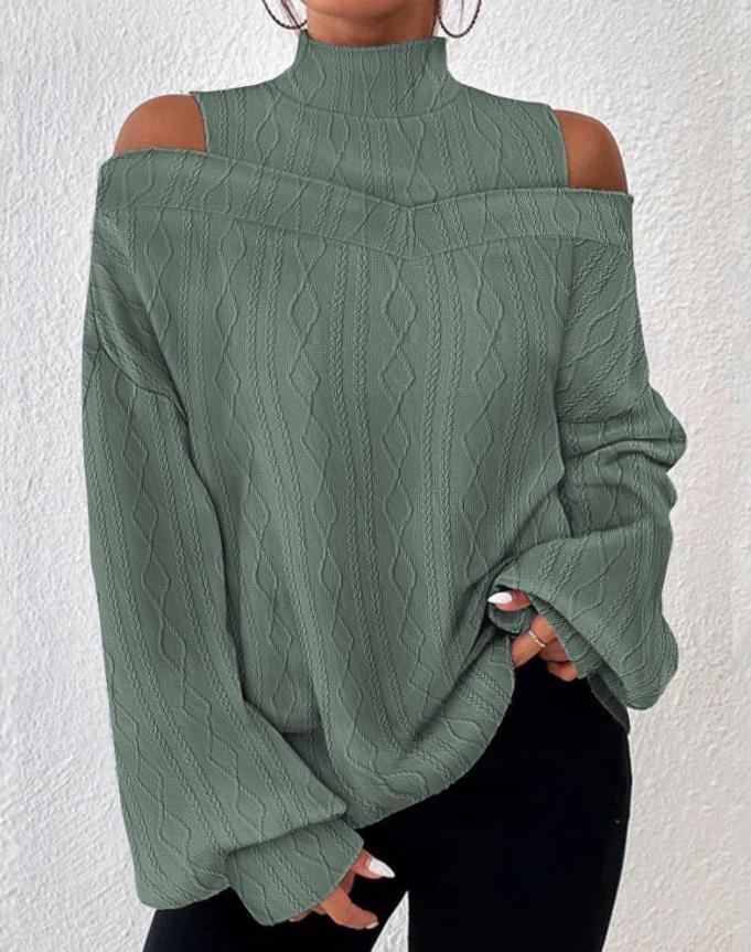 Fall Winter Fashion Off-the-shoulder Women's T-shirt