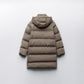 Veste en coton à capuche, coupe ajustée, amincissante et chaude, manteau long