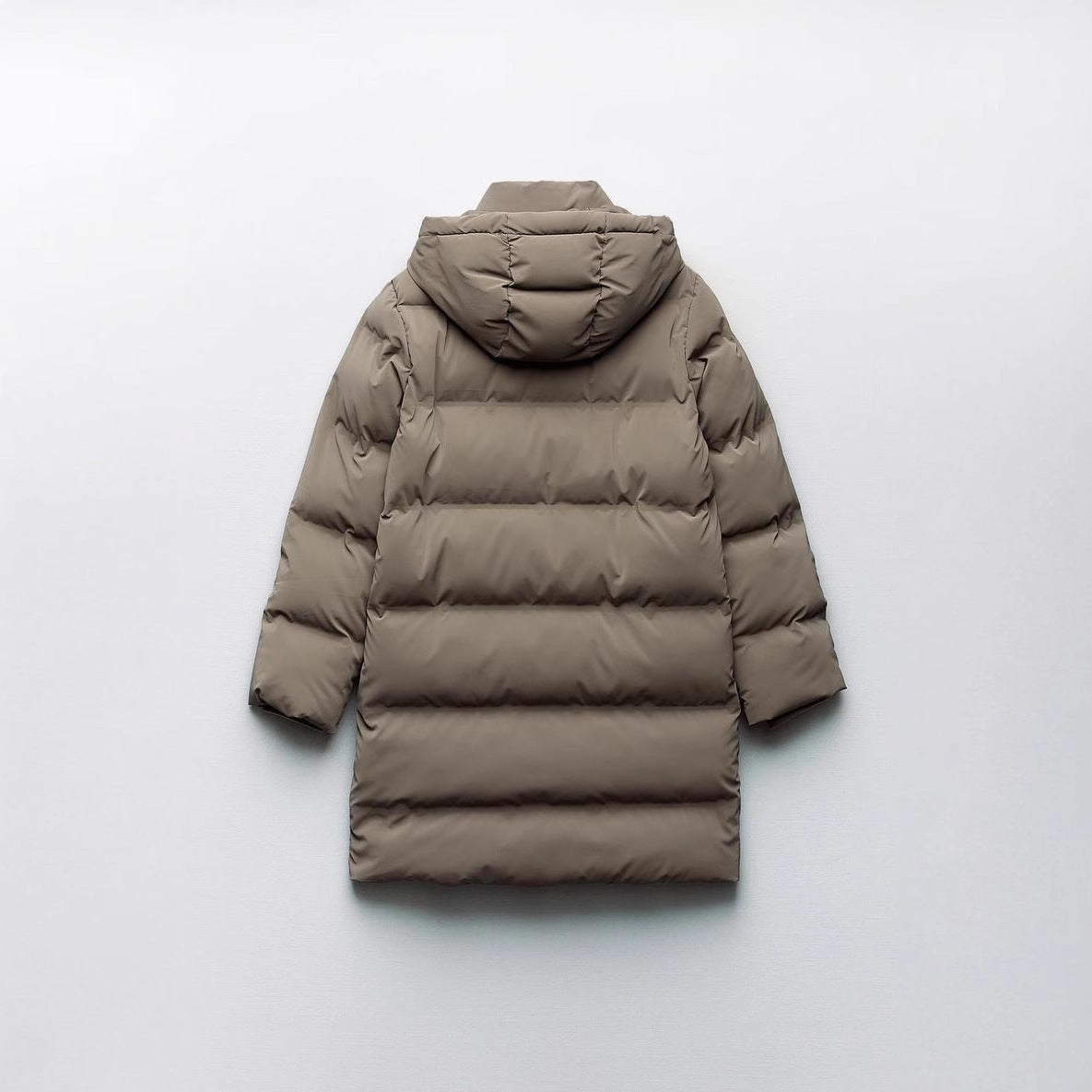 Veste en coton à capuche, coupe ajustée, amincissante et chaude, manteau long