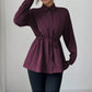 Solid Color Casual Women's Long-sleeved Shirt