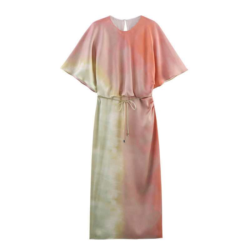 Tie-dye Printed Top Midi Skirt Dress