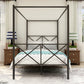 Metal Canopy Bed Frame, Platform Bed Frame With X Shaped Frame Full Black