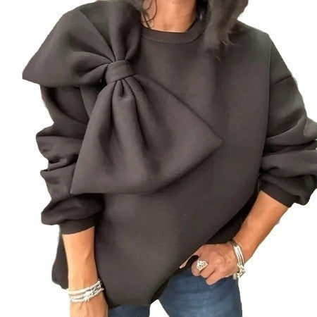 Long Sleeve Solid Color Loose Women's Top