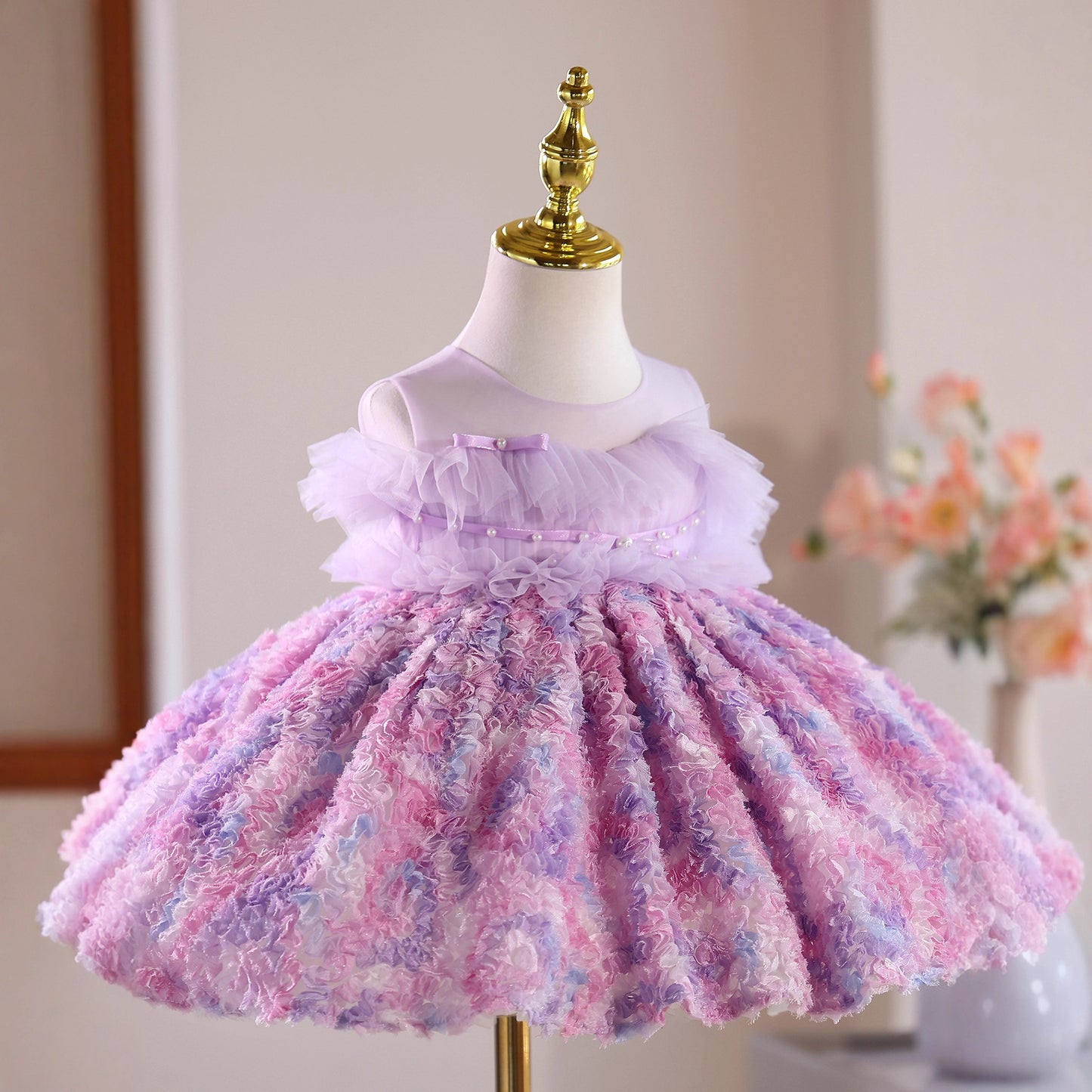 Girl One Year Old Celebration Dress Super Fairy Birthday Banquet Flower Girl