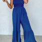 Women's Solid Color High Waist Strap Fitted Waist Jumpsuit