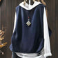 Retro Casual Round Neck Pullover Knitted Cotton Vest