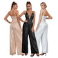 Women's Suspender Sequins Deep V One-piece Suit
