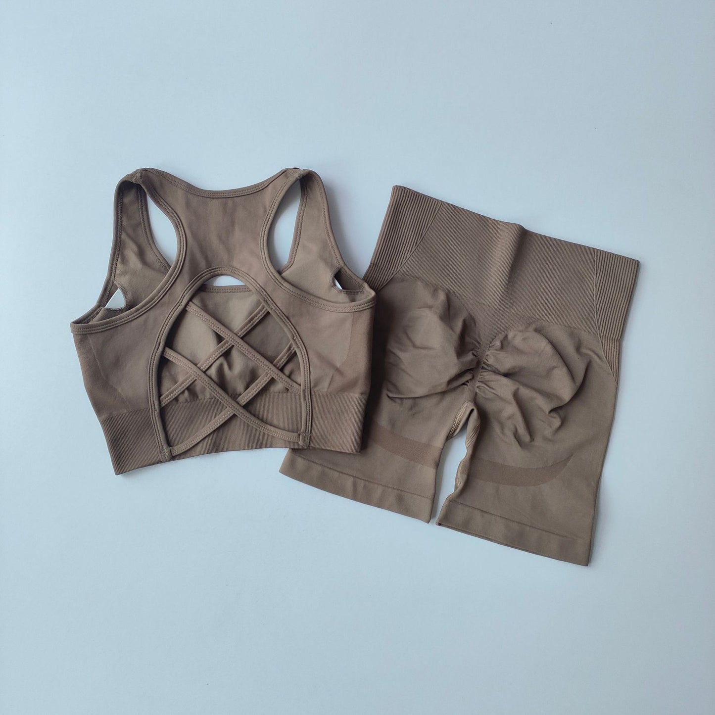 Quick-drying Sports Suit Women's Seamless Yoga Suit Yoga Clothes Shorts Two-piece Set