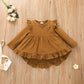 Girls' Lotus Leaf Lace Skirt And Trousers Suit