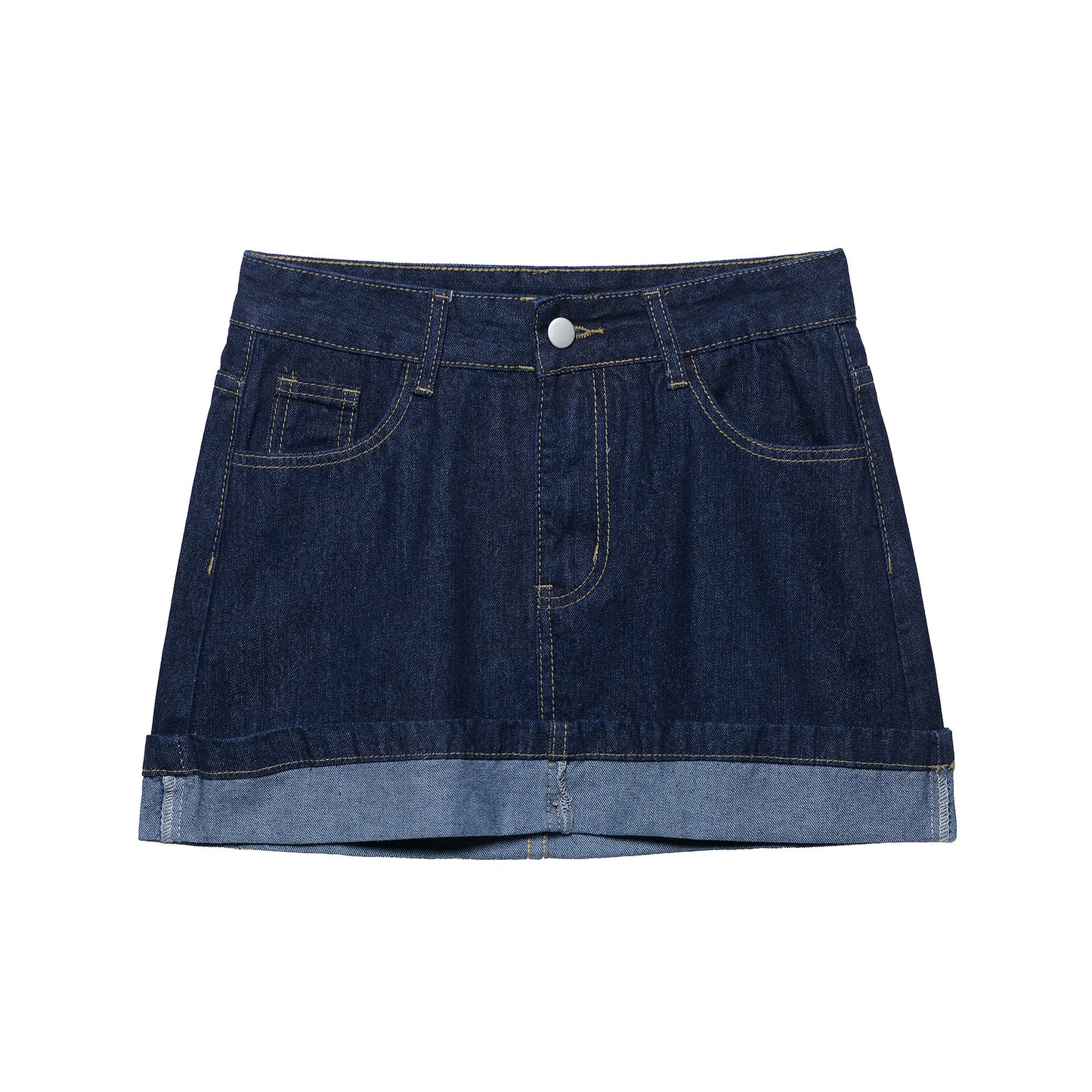 Lapel Cuff Denim Style Short Denim Coat Skirt Outfit