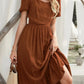 Unique Women's Ruffled Bubble Sleeve Long Skirt