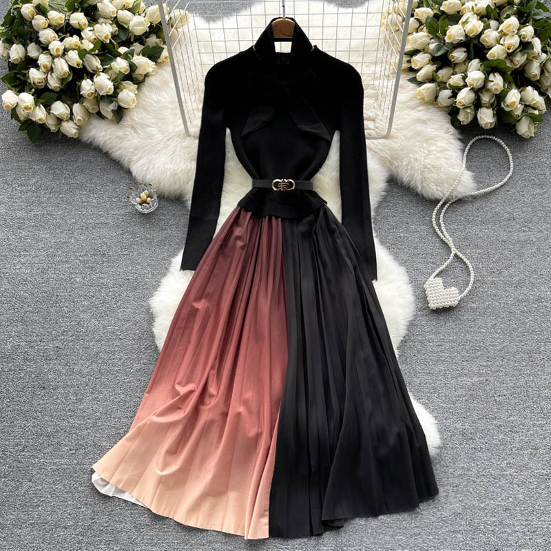 Women's Retro Fashion Fake Two Piece Dress
