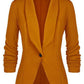 Fall Women's Clothing Pleated Sleeve Work Office Jacket Small Suit