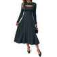Elegant Commute Style Cutout Round Neck Slim Fit Dress
