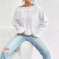 Women's Loose Solid Color Casual Drawstring Off-the-shoulder Off-shoulder Top
