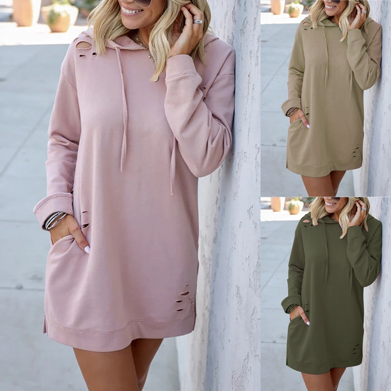Veste ample à capuche et manches longues pour femme