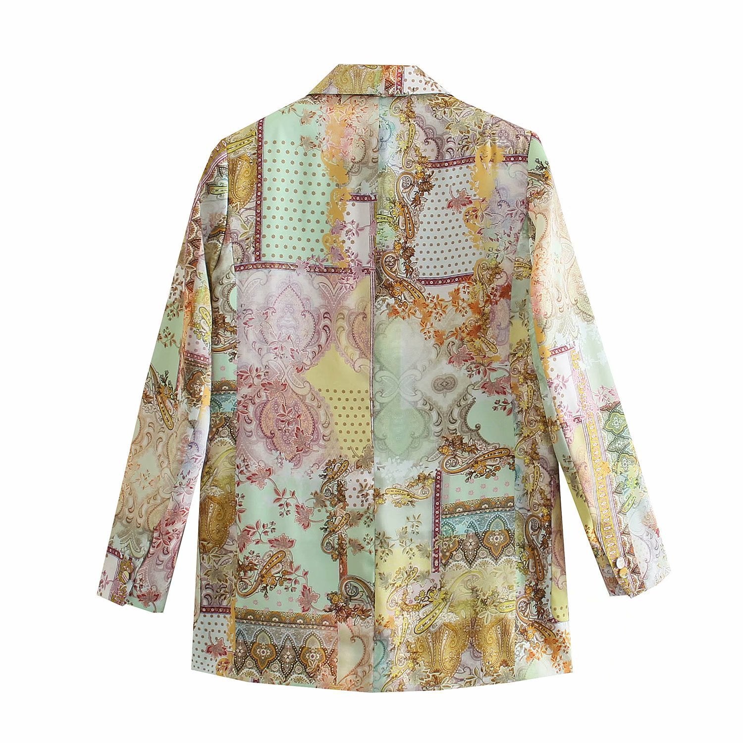 European And American Fashion Retro Trendy Ins Printed Casual Suit Jacket Women