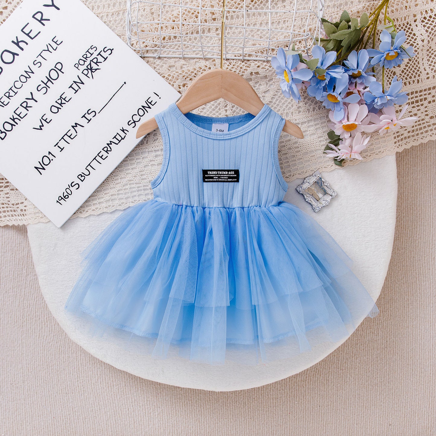 Summer Solid Color Sleeveless Mesh Dress