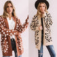 Cardigan tricoté épais et ample à pois irréguliers pour femme