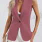 Cardigan Single Button Jacket Sleeveless Round Neck