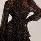 High Waist All-matching Belt Long Sleeve Dress