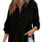 Women's Waffle Knit Loose Long Sleeve Top
