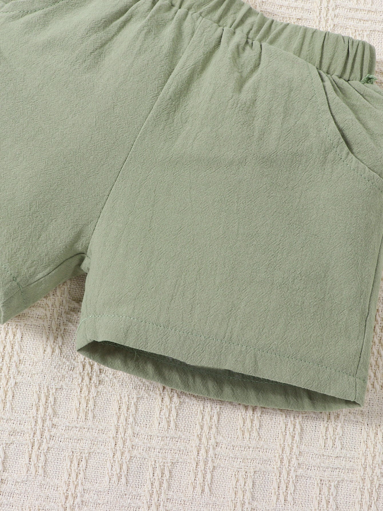 Ensemble d'été décontracté pour garçon, chemise à manches courtes et short en coton et lin