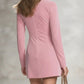 Solid-color Buttoned Waist-cinching Bodycon Dress