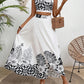 Floral-print Two-piece Slim-fit Set